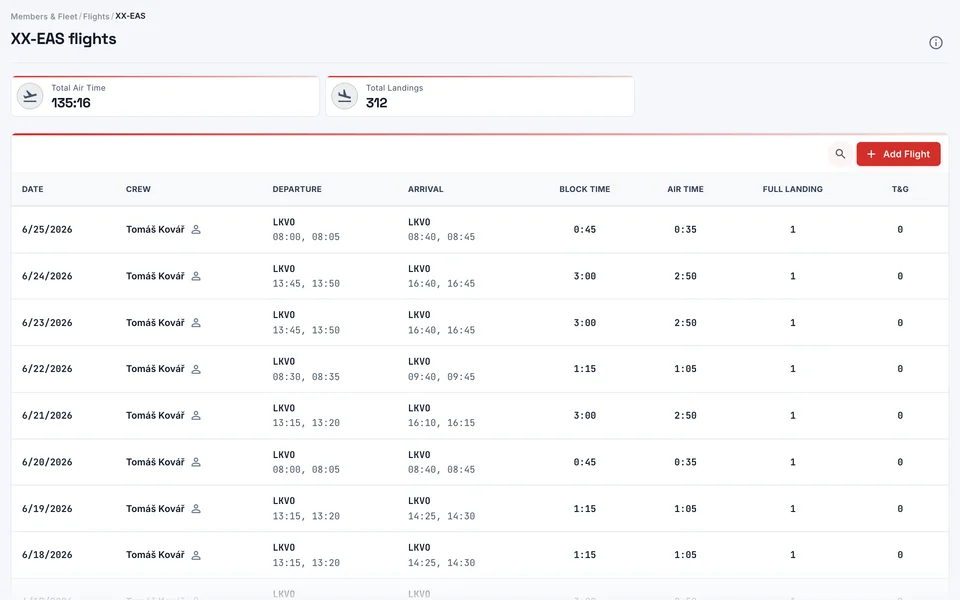 Flight records
